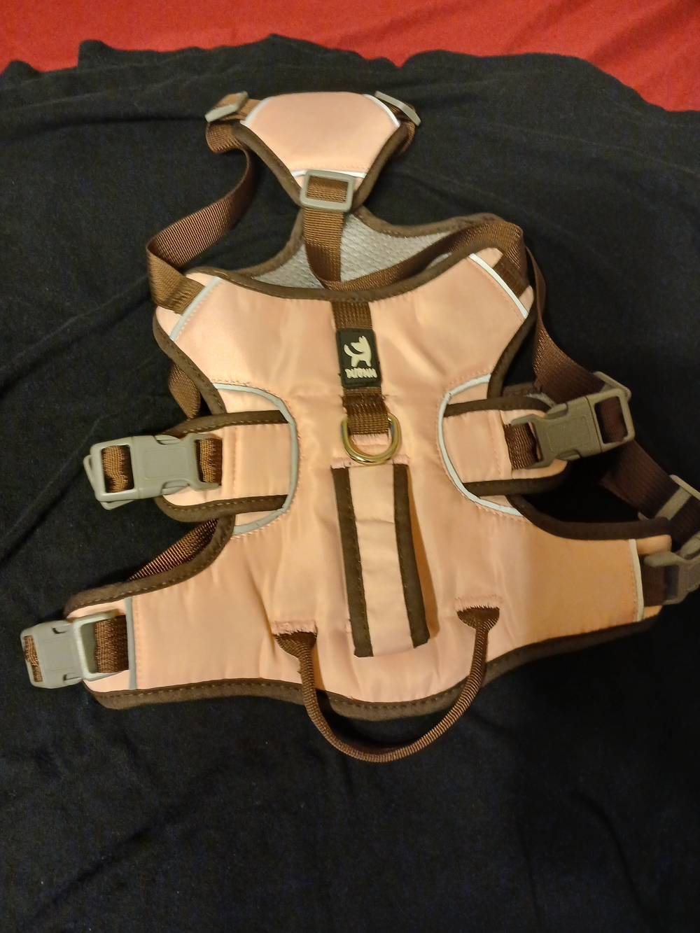 PupVox Pink Dog Harness with Brown Trim - Picture 9 of 9